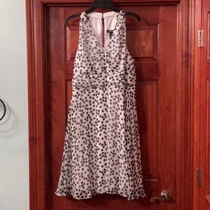 White House Black Market Brown and White Halter A-line Cocktail Dress